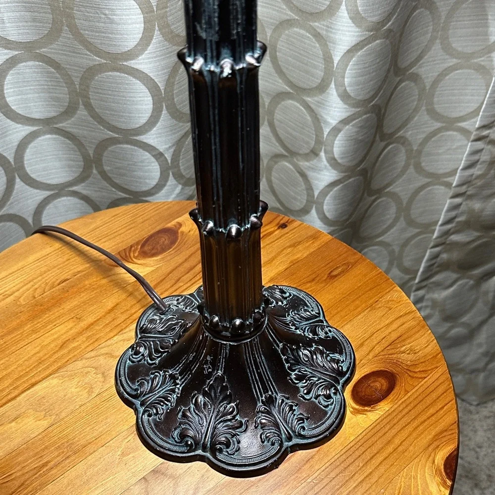 Vintage Mid-Century Demask Satin Table Lamps Pair - Hollywood Regency 60s